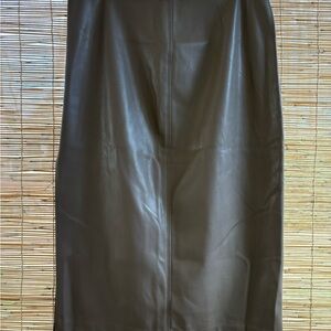 GAP Brown Faux-Leather Pencil Skirt